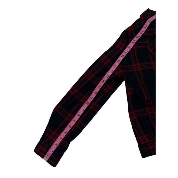 FRNCH Paris Coat Jacket With Buckle In Plaid Size Large - Picture 8 of 9